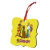 Christmas ornament polygon wooden 7.5cm