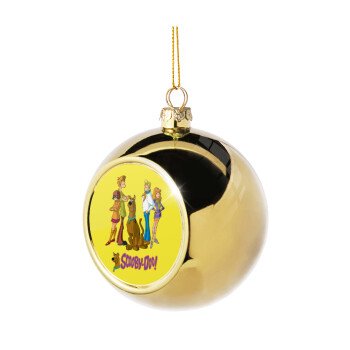 Scooby Doo Characters, Golden Christmas tree ball ornament 8cm