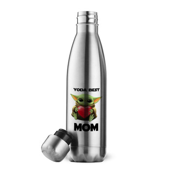 Yoda Best mom, Μεταλλικό παγούρι θερμός Inox (Stainless steel), διπλού τοιχώματος, 500ml