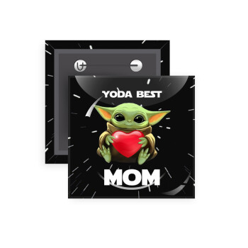 Yoda Best mom, Κονκάρδα παραμάνα τετράγωνη 5x5cm