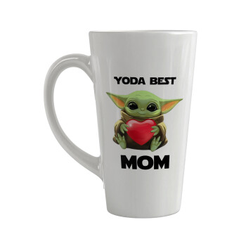 Yoda Best mom, Κούπα κωνική Latte Μεγάλη, κεραμική, 450ml