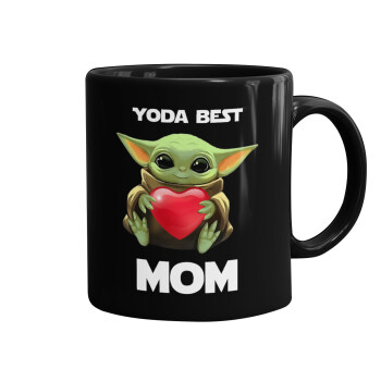 Yoda Best mom, Κούπα Μαύρη, κεραμική, 330ml