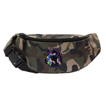 Wednesday Jenna Ortega, Unisex waist bag (banana) in Jungle camouflage color with 2 pockets