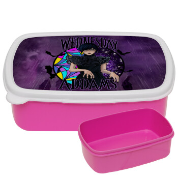 Wednesday Jenna Ortega, ΡΟΖ παιδικό δοχείο φαγητού (lunchbox) πλαστικό (BPA-FREE) Lunch Βox M18 x Π13 x Υ6cm