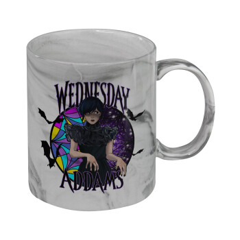 Wednesday Jenna Ortega, Mug ceramic marble style, 330ml