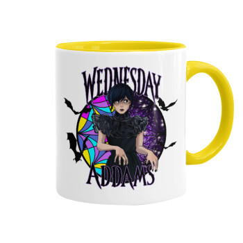 Wednesday Jenna Ortega, Mug colored yellow, ceramic, 330ml