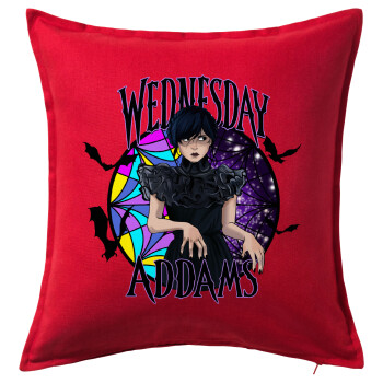 Wednesday Jenna Ortega, Sofa cushion RED 50x50cm includes filling