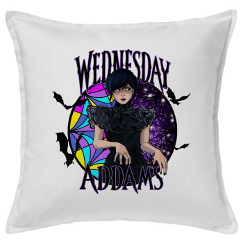 Wednesday Jenna Ortega, Sofa cushion White 50x50cm includes filling