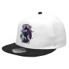 Καπέλο Ενηλίκων Flat Snapback Λευκό/Μαύρο, (POLYESTER, ΕΝΗΛΙΚΩΝ, UNISEX, ONE SIZE)