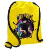 Backpack pouch GYMBAG Yellow, with pocket (40x48cm) & thick cords