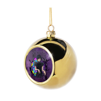 Wednesday Jenna Ortega, Golden Christmas tree ball ornament 8cm