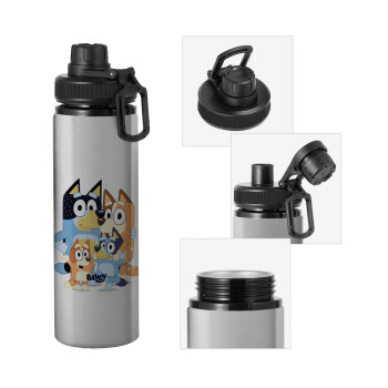 Bluey, Metallic water bottle with safety cap, 850ml aluminum