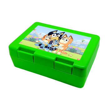 Bluey, Children's cookie container GREEN 185x128x65mm (BPA free plastic)