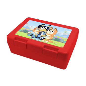 Bluey, Children's cookie container RED 185x128x65mm (BPA free plastic)