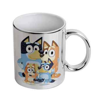 Bluey, Mug ceramic, silver mirror, 330ml