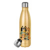 Glitter gold stainless steel thermos bottle, double-walled, 500ml