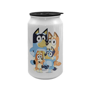 Bluey, Κούπα ταξιδιού μεταλλική με καπάκι (tin-can) 500ml