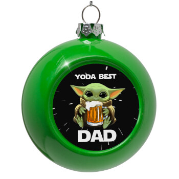 Yoda Best Dad, Green Christmas tree ornament bauble 8cm