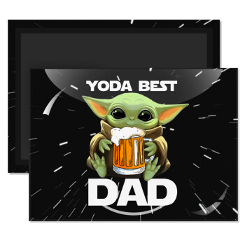 Yoda Best Dad, Ορθογώνιο μαγνητάκι ψυγείου διάστασης 9x6cm