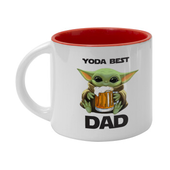 Yoda Best Dad, Κούπα κεραμική 400ml Λευκή/Κόκκινη