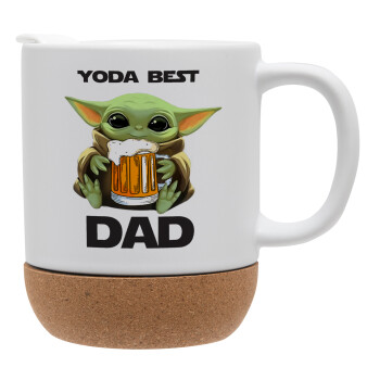 Yoda Best Dad, Ceramic coffee mug Cork (MAT), 330ml (1pcs)