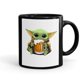 Yoda Best Dad, Κούπα Μαύρη, κεραμική, 330ml