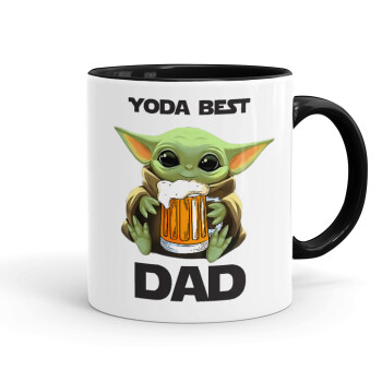 Yoda Best Dad, Mug colored black, ceramic, 330ml