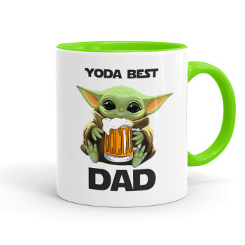 Yoda Best Dad, Κούπα χρωματιστή βεραμάν, κεραμική, 330ml