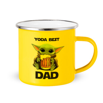 Yoda Best Dad, Yellow Enamel Metallic Cup 360ml