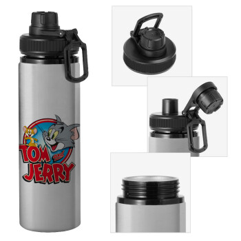 Tom and Jerry, Metallic water bottle with safety cap, 850ml aluminum