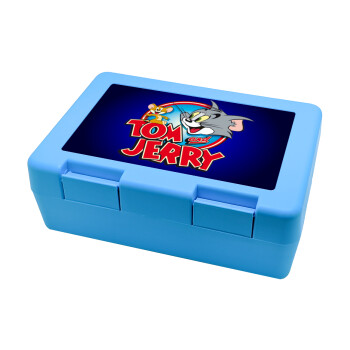 Tom and Jerry, Children's cookie container LIGHT BLUE 185x128x65mm (BPA free plastic)