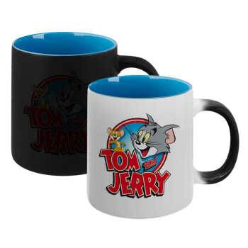 Tom and Jerry, Κούπα Μαγική εσωτερικό μπλε, κεραμική 330ml που αλλάζει χρώμα με το ζεστό ρόφημα