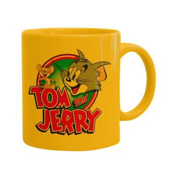 Τομ και Τζέρι, Κούπα, κεραμική κίτρινη, 330ml (1 τεμάχιο)