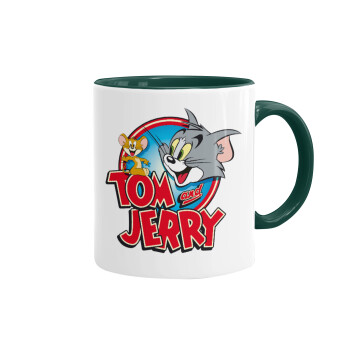 Tom and Jerry, Mug colored green, ceramic, 330ml