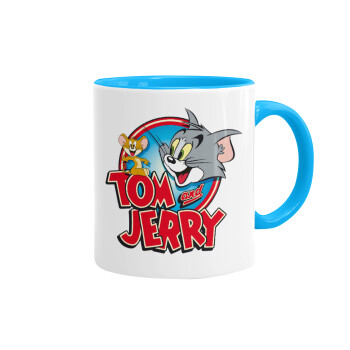 Tom and Jerry, Mug colored light blue, ceramic, 330ml