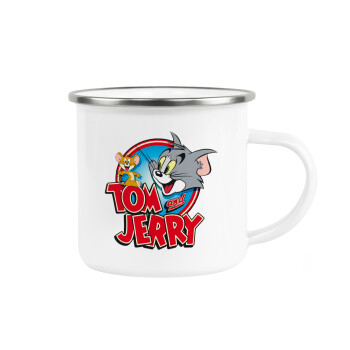 Tom and Jerry, Metallic enamel cup white 360ml