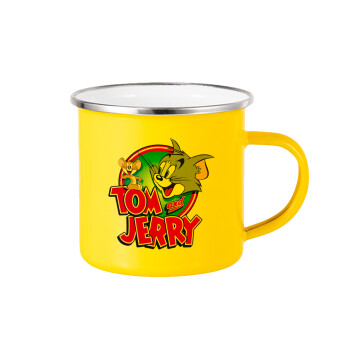 Tom and Jerry, Κούπα Μεταλλική εμαγιέ Κίτρινη 360ml