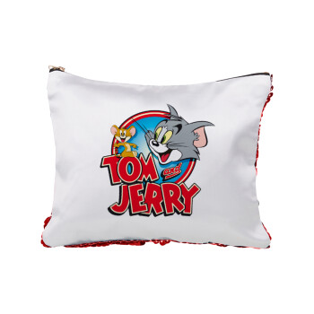 Tom and Jerry, Τσαντάκι νεσεσέρ με πούλιες (Sequin) Κόκκινο
