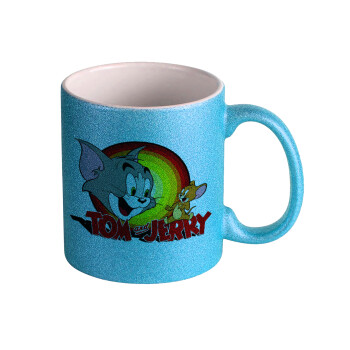 Tom and Jerry, Κούπα Σιέλ Glitter που γυαλίζει, κεραμική, 330ml