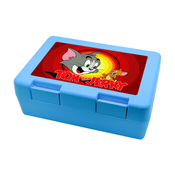 Tom and Jerry, Children's cookie container LIGHT BLUE 185x128x65mm (BPA free plastic)