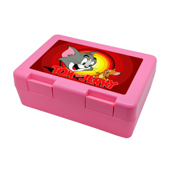 Tom and Jerry, Παιδικό δοχείο κολατσιού ΡΟΖ 185x128x65mm (BPA free πλαστικό)