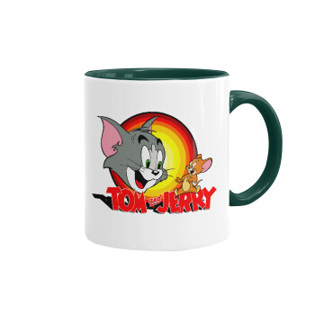 Tom and Jerry, Mug colored green, ceramic, 330ml