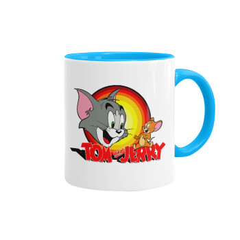 Tom and Jerry, Mug colored light blue, ceramic, 330ml
