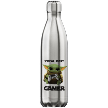 Yoda Best Gamer, Μεταλλικό παγούρι θερμός Inox (Stainless steel), διπλού τοιχώματος, 750ml