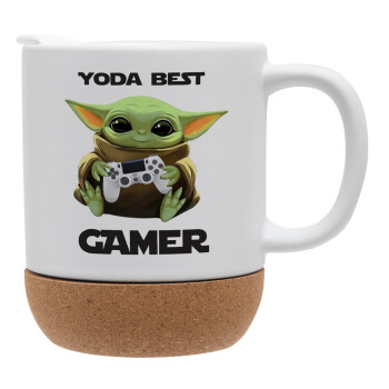 Yoda Best Gamer, Κούπα, κεραμική με βάση φελού και καπάκι (ΜΑΤ), 330ml (1 τεμάχιο)