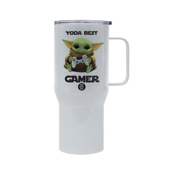 Yoda Best Gamer, Tumbler με καπάκι, διπλού τοιχώματος (θερμό) 750L