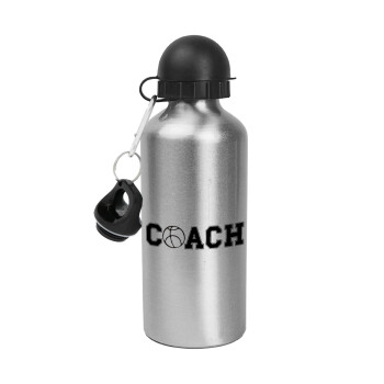 Basketball Coach, Metallic water jug, Silver, aluminum 500ml