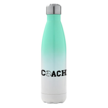 Basketball Coach, Metal mug thermos Green/White (Stainless steel), double wall, 500ml