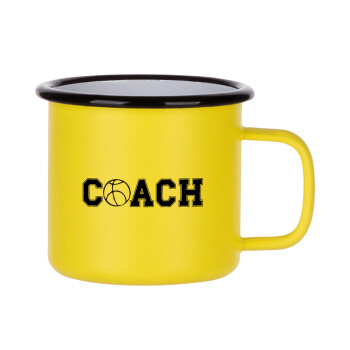 Basketball Coach, Metallic enamel MATT Yellow cup 360ml