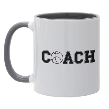 Basketball Coach, Mug colored grey, ceramic, 330ml